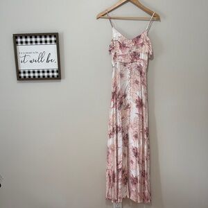 Ardene Pink Floral Maxi Dress - Small